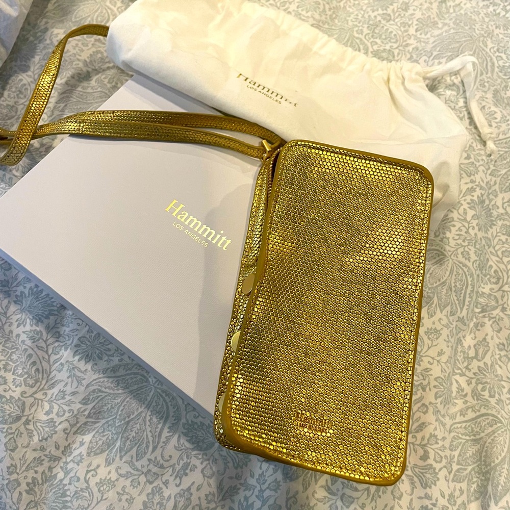 Hammitt gold cell phone crossbody